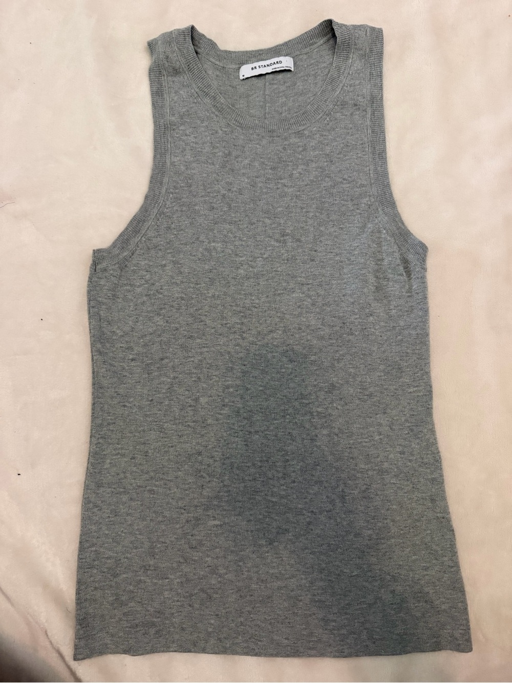 BR Standard Banana Republic Medium Grey High Neck Ribbed Tank Top